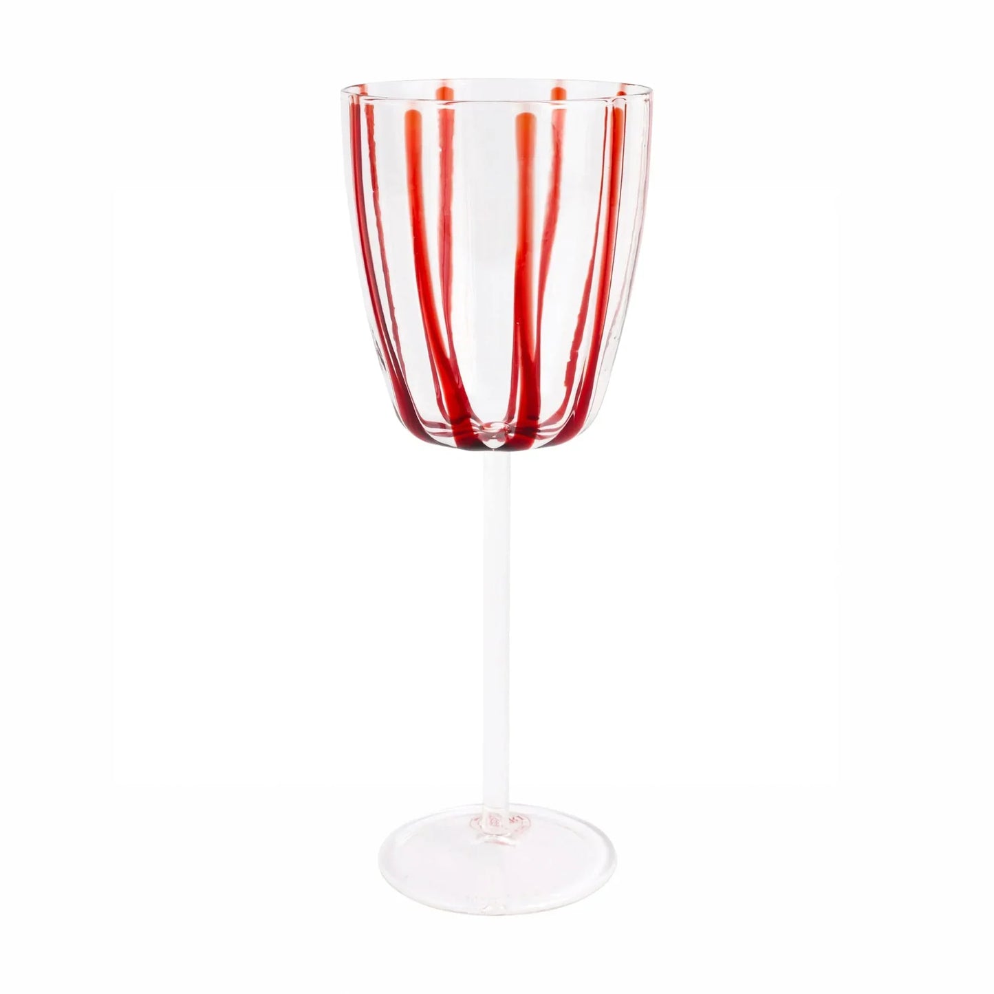 Vietri Nuovo Stripe Stemmed Wine Glass - Red