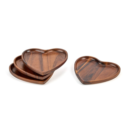 Nambe Heart Appetizer Plates (Set of 4)