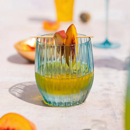Vietri Natalia Teal Double Old Fashioned