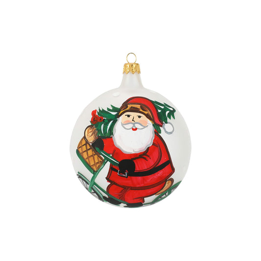 Vietri Ornament: Old St. Nick Bicycle Ornament