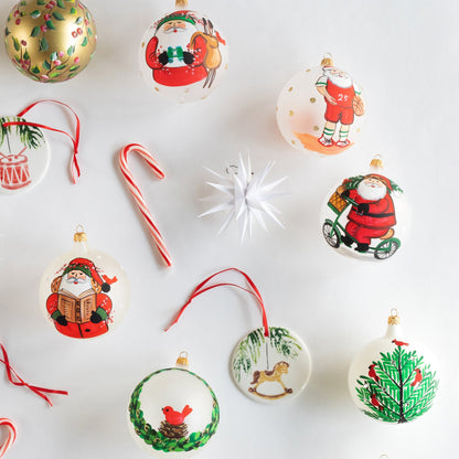 Vietri Ornament: Old St. Nick Bicycle Ornament