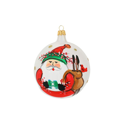 Vietri Ornament: Old St. Nick Birdwatcher Ornament