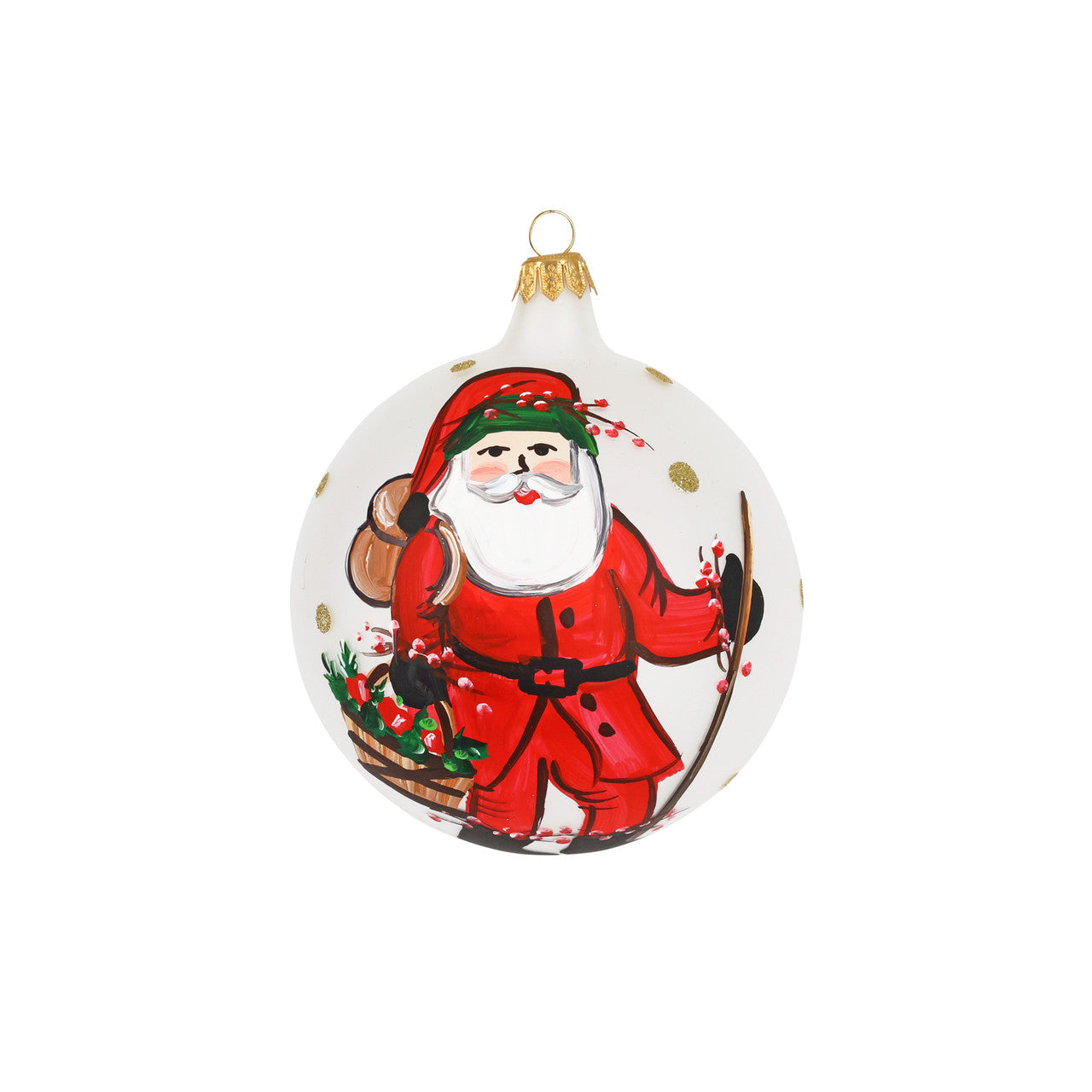 Vietri Ornament: Old St. Nick Apple Basket Ornament