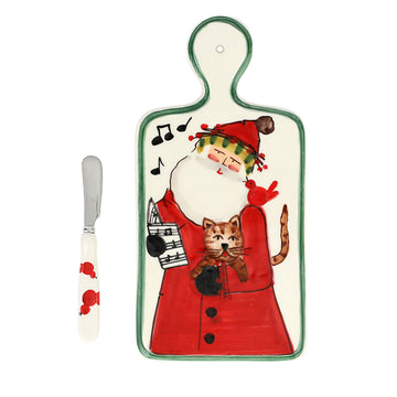 Vietri Old St. Nick 2023 Limited Edition Small Cheese Board w/Spreader
