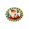 Vietri Old St. Nick Small Rimmed Oval Platter with Owl