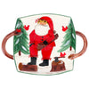 Vietri Old St. Nick Handled Square Platter w/Logs