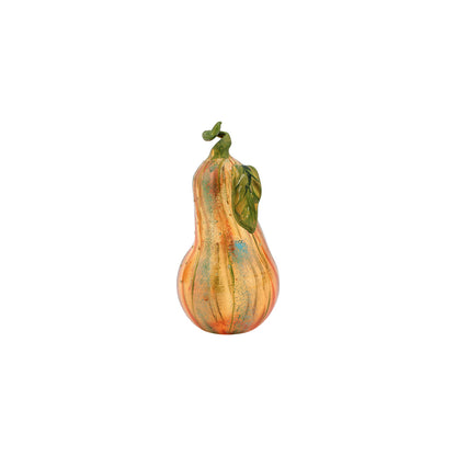 Vietri Pumpkins Figural Glass Gourd - Amber