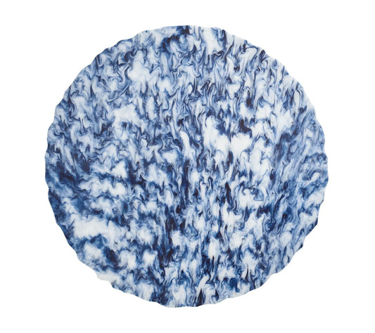 Kim Seybert Placemats: Wave in White & Navy, Set of 4