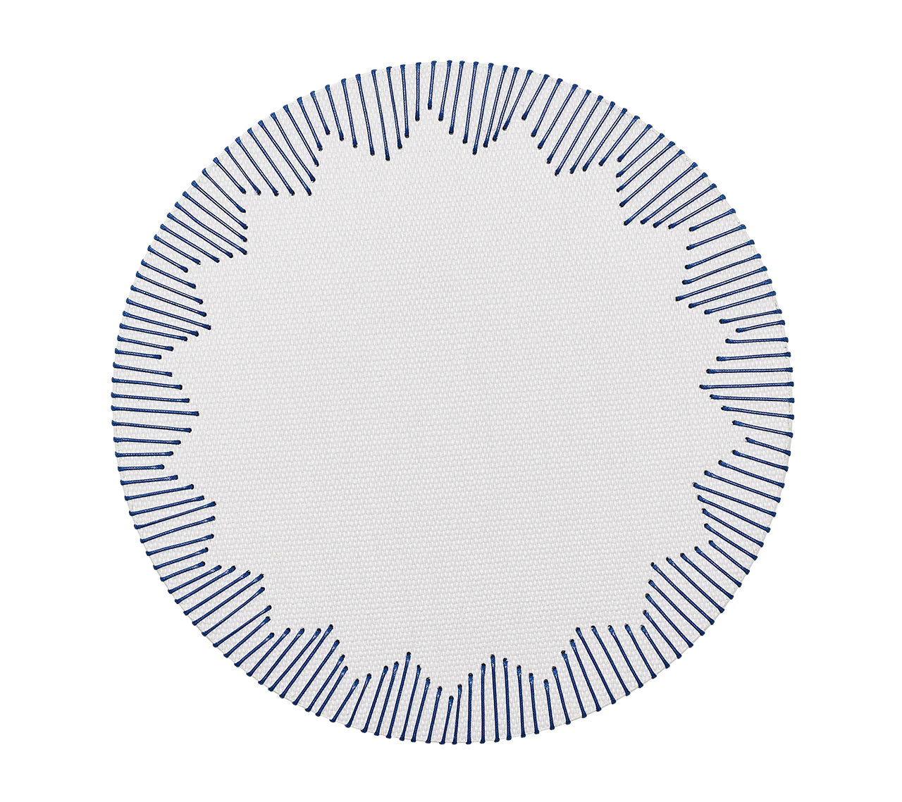 Kim Seybert Placemats: Dream Weaver in White & Blue, Set of 4