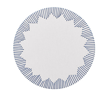 Kim Seybert Placemats: Dream Weaver in White & Blue, Set of 4