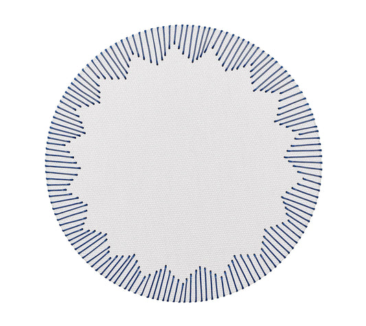 Kim Seybert Placemats: Dream Weaver in White & Blue, Set of 4