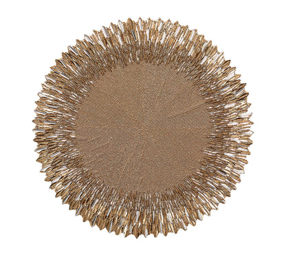 Kim Seybert Placemats: Ray in Gold & Crystal, Set of 2