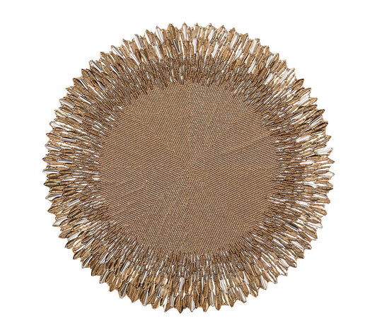 Kim Seybert Placemats: Ray in Gold & Crystal, Set of 2