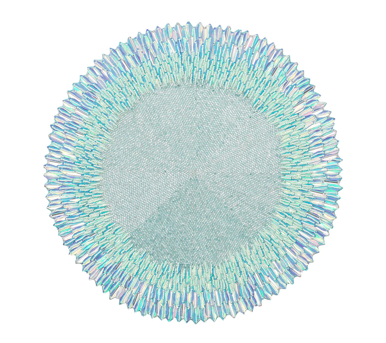 Kim Seybert Placemats: Ray in Periwinkle & Seafoam, Set of 2