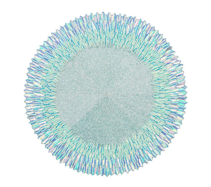 Kim Seybert Placemats: Ray in Periwinkle & Seafoam, Set of 2