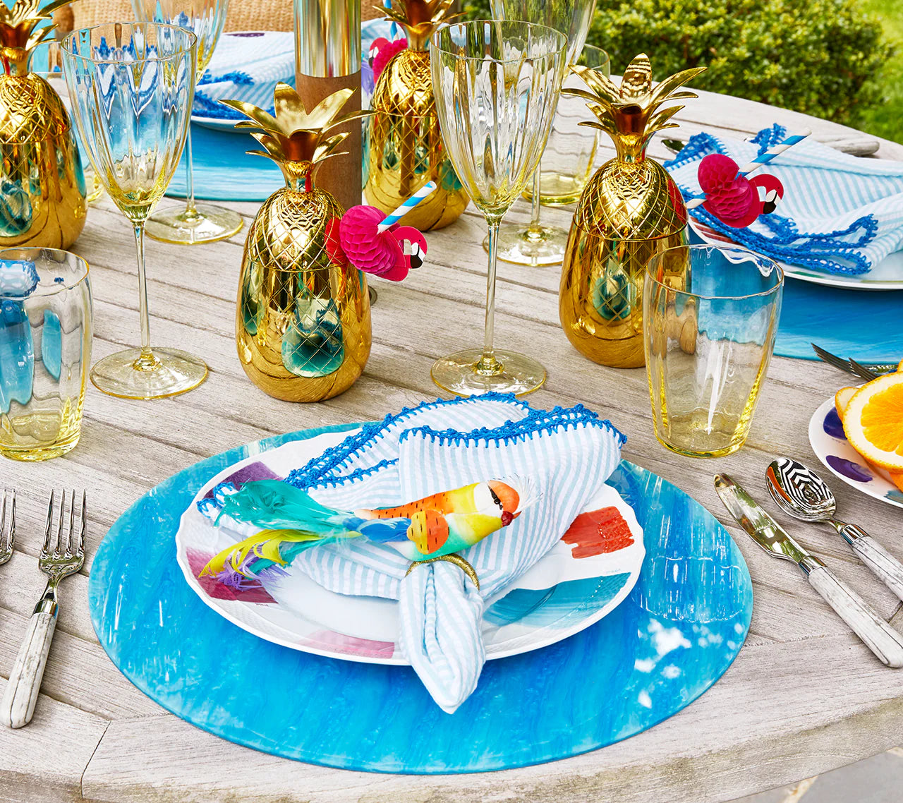 Kim Seybert Napkin Rings: Rio in Multi, Set of 4