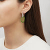 Lalique Earrings - Empreinte Animale - Small - Green Crystal, Silver