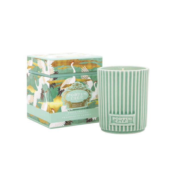 Portus Cale White Crane Candle