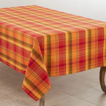 Harvest Plaid Tablecloth 65" x 140"