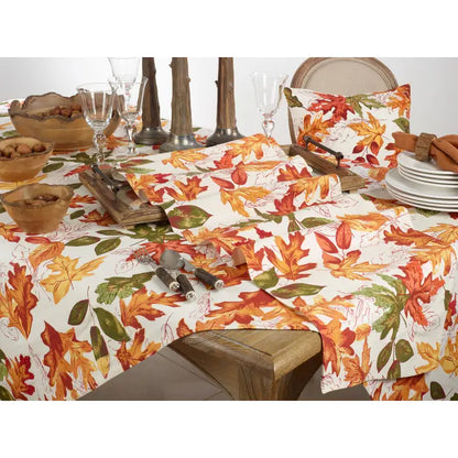 Embroidered Autumn Leaves Runner
