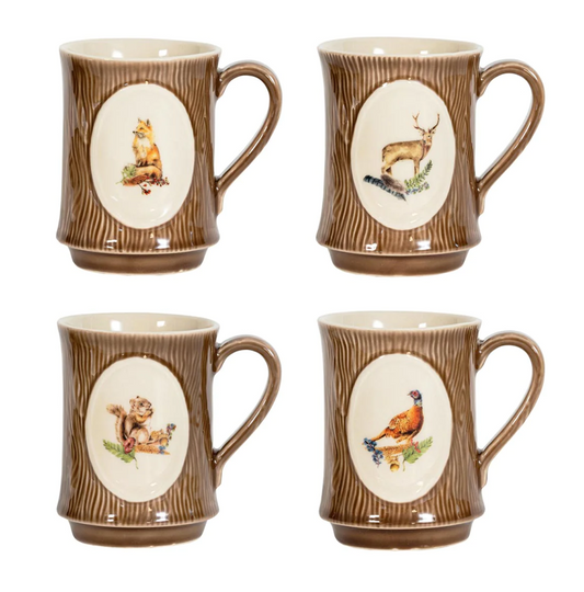 Juliska Forest Walk Animal Mug Assorted Set/4