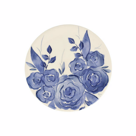Vietri Blue Camellia Salad Plate