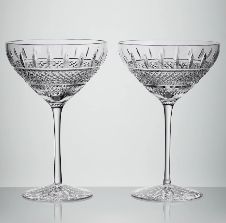 Waterford Irish Lace Martini 10 OZ Set/2