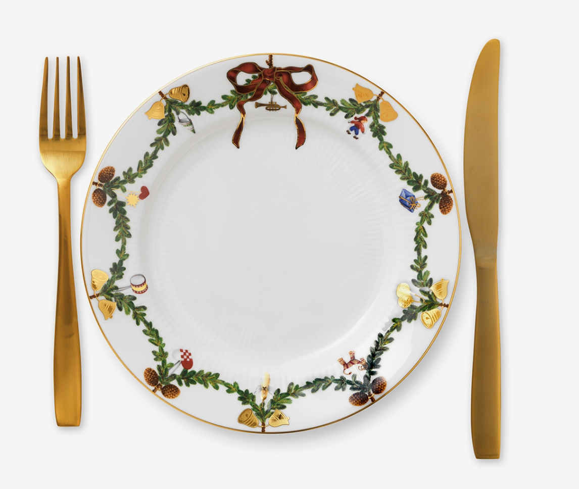 Royal Copenhagen Star Fluted Christmas Salad Plate 8.75 Inches