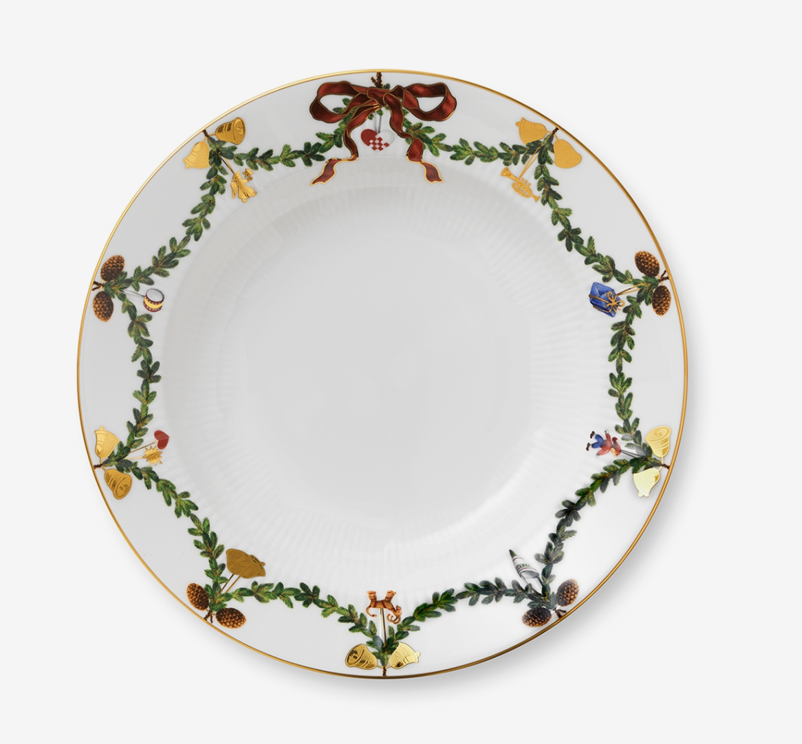 Royal Copenhagen Star Fluted Christmas Rimmed Soup Plate 9.25 inches