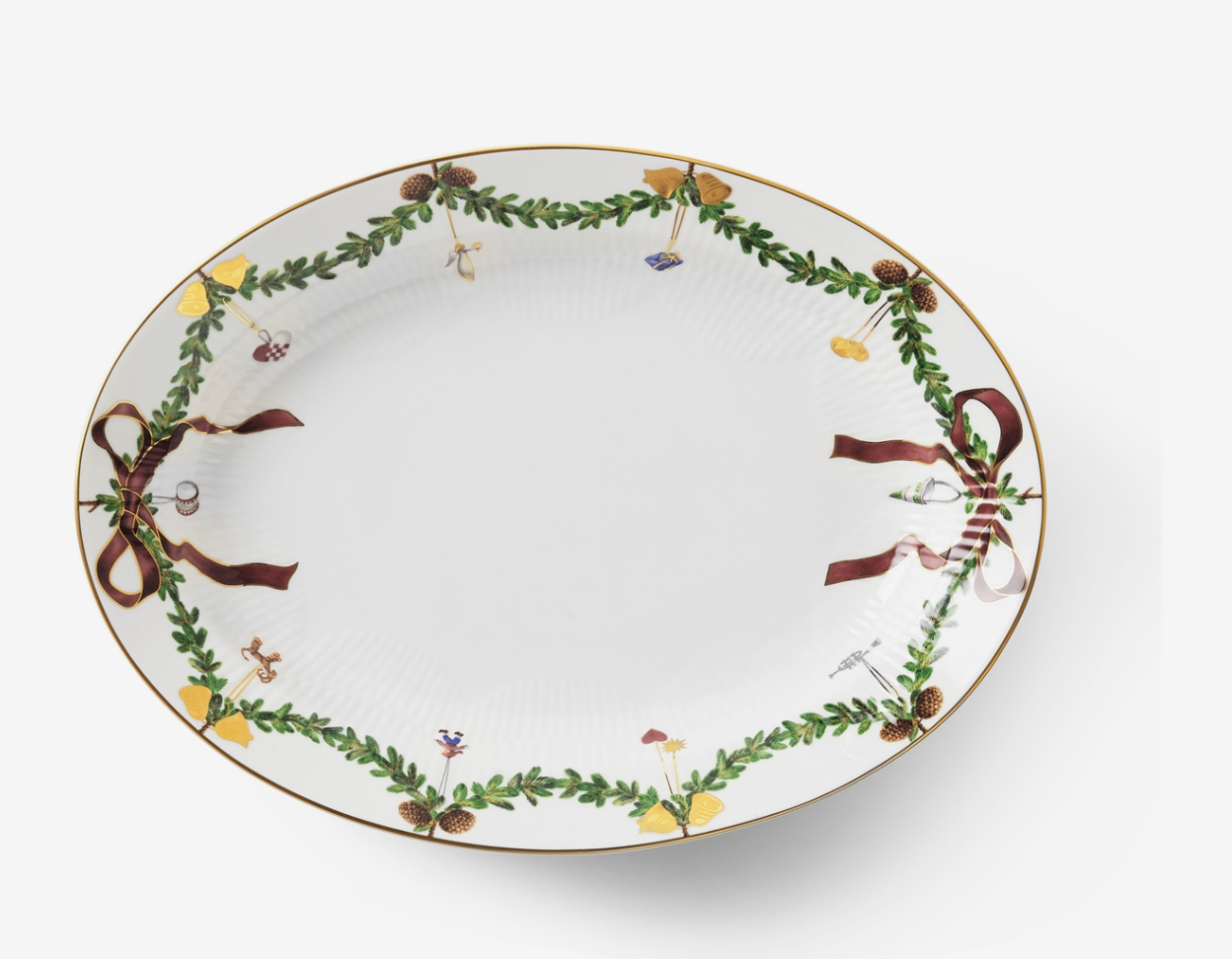 Royal Copenhagen Star Fluted Christmas Oval Platter 13.4 inch