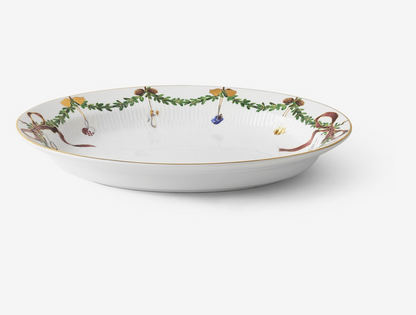 Royal Copenhagen Star Fluted Christmas Oval Platter 13.4 inch