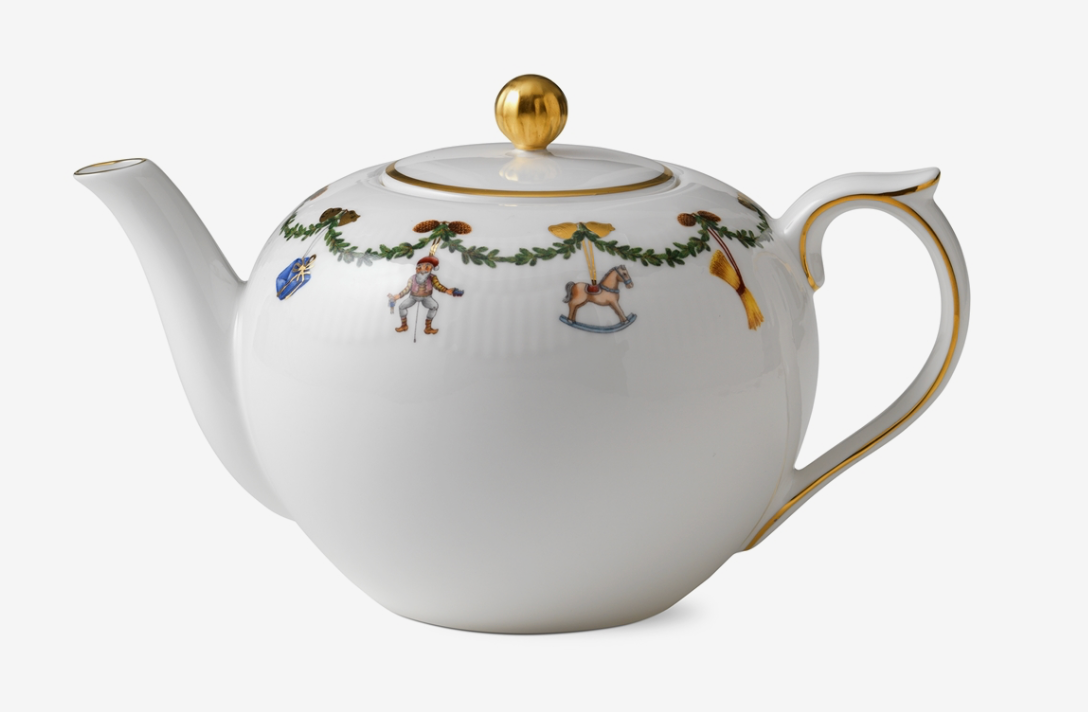 Royal Copenhagen Star Fluted Christmas TEAPOT