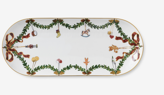 Royal Copenhagen Star Fluted Christmas OBLONG DISH 15.5 inches