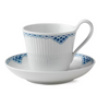 Royal Copenhagen Princess Delicate Blue Lace Pattern High Handle Cup and Saucer