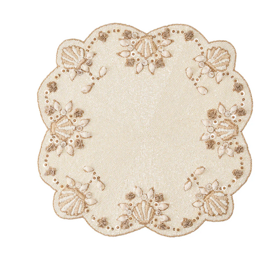 KIM SEYBERT  Beachcomber Placemat in Natural, Ivory & Gold, Set of 2