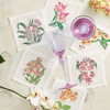 KIM SEYBERT  Orchid Cocktail Napkins in White & Multi, Set of 6 in a Gift Box