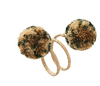 KIM SEYBERT Casbah Napkin Ring in Natural & Green, Set of 4