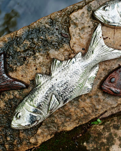 Jan Barboglio Nickel Fish Paperweight Catch