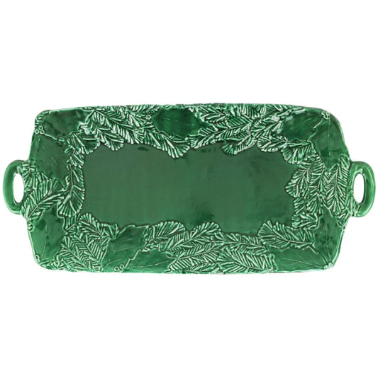 Vietri Lastra Holiday - Green Figural Handled Rectangular Platter