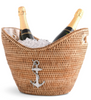 VAGABOND HOUSE ANCHOR HAND WOVEN WICKER RATTAN CHAMPAGNE / ICE TUB