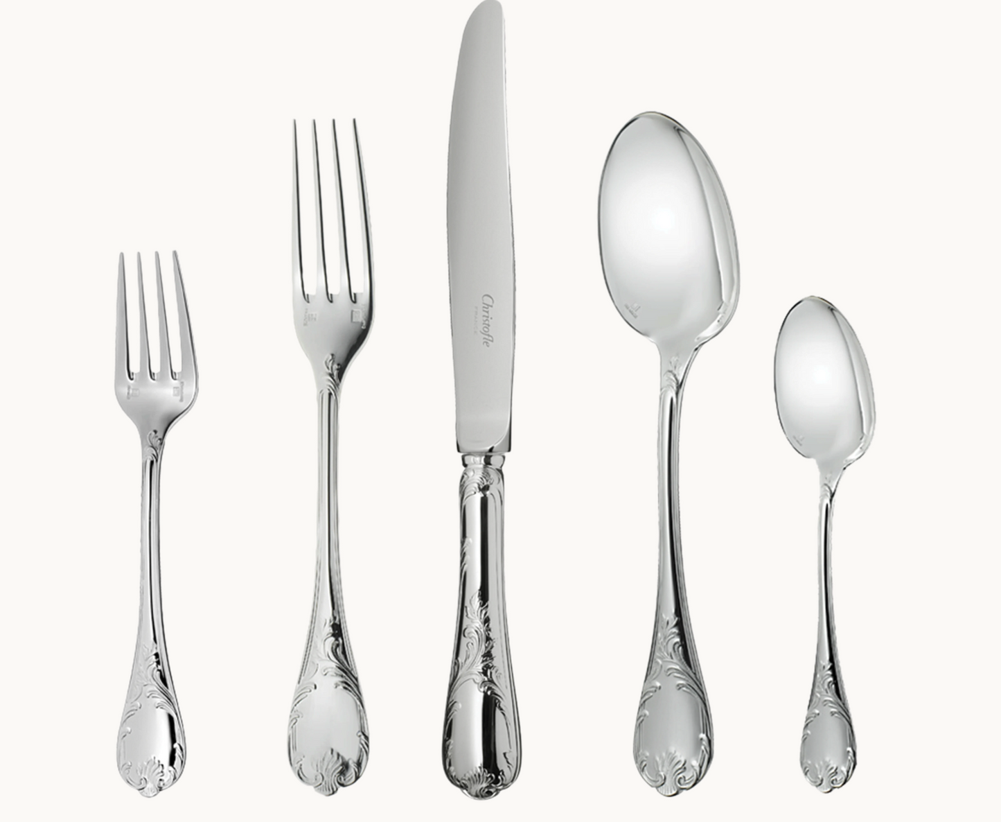 Christofle  MARLY Silver-Plated Five-Piece Flatware Set