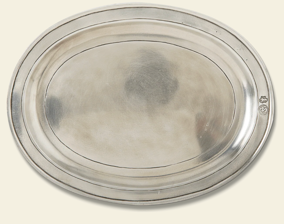 Match Pewter Oval Incised Tray
