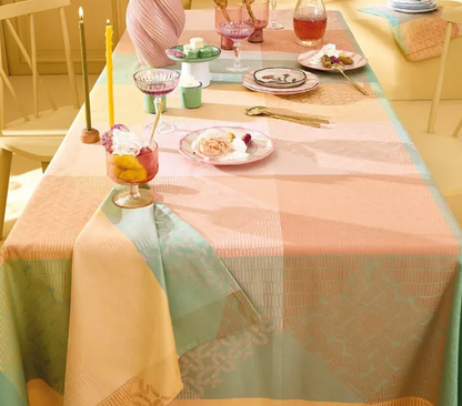 Garnier Thiebaut Mille Empreintes Pastel Jacquard Tablecloth 61"x61"