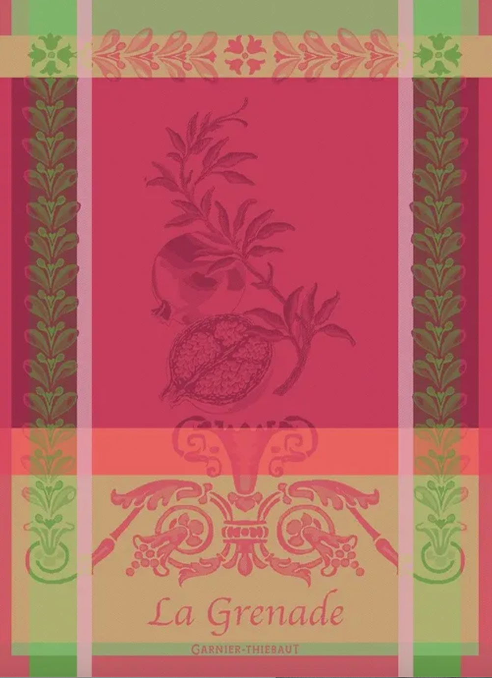 Garnier Thiebaut  Grenade Rose Jacquard Kitchen Towel