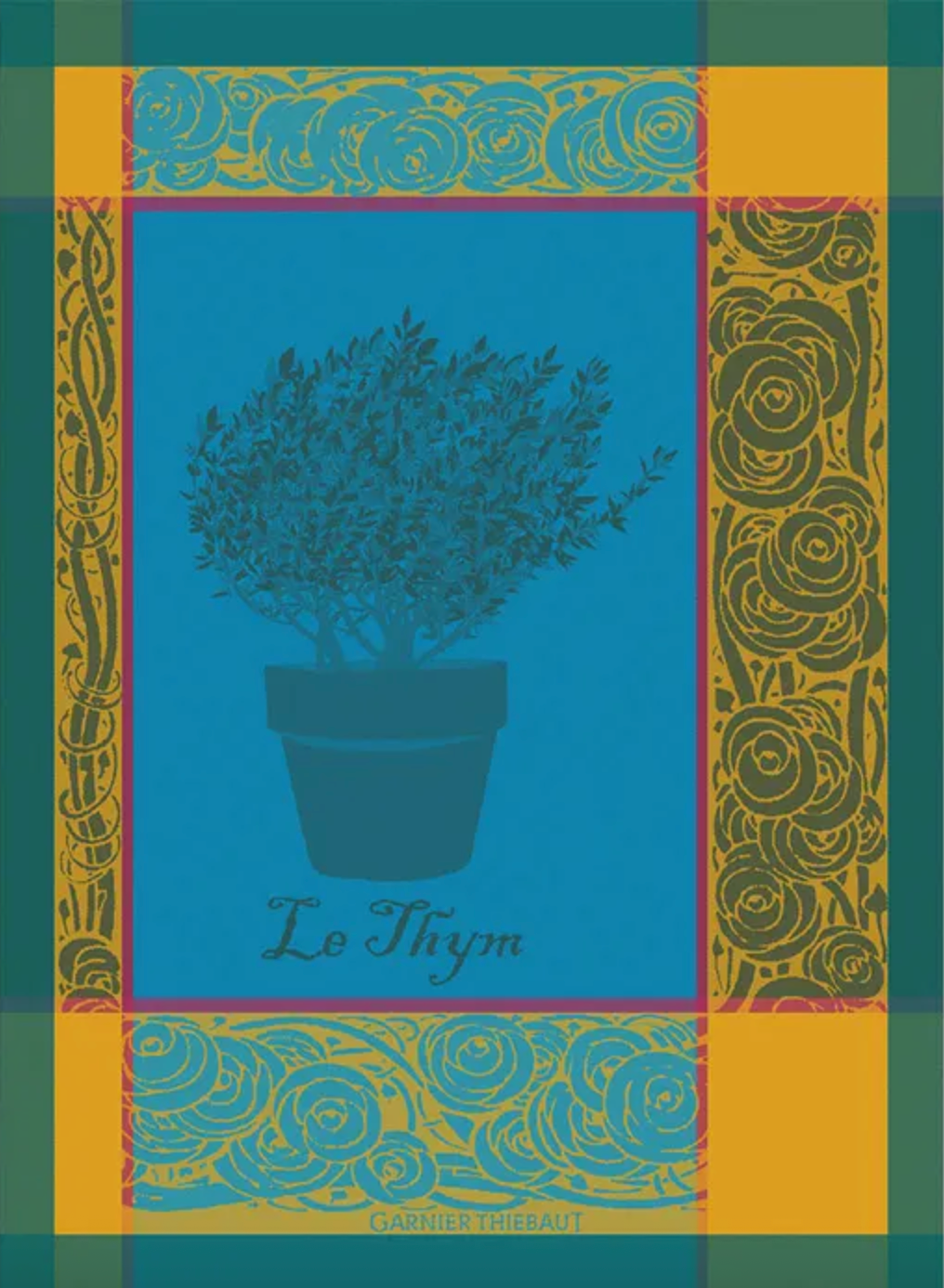 Garnier Thiebaut Thym Bleu Aster Jacquard Kitchen Towel