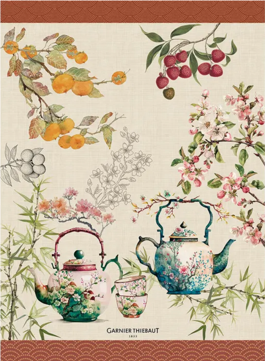 Garnier Thiebaut Theieres Rouille Kitchen Towel, Cotton-Linen Blend
