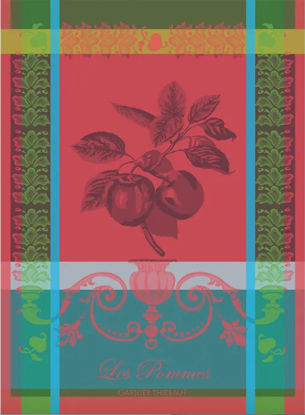 Garnier Thiebaut Les Pommes Rouge Vif Jacquard Kitchen Towel