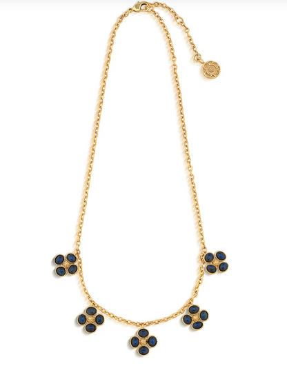 Capucine De Wulf Berry Clover Multi Station Necklace, 16"+2" - Blue Labradorite