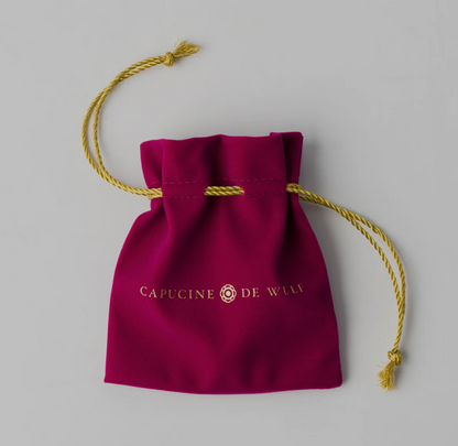 Capucine De Wulf Pouch BERRY Gem Medium Hoop Earrings - MOP