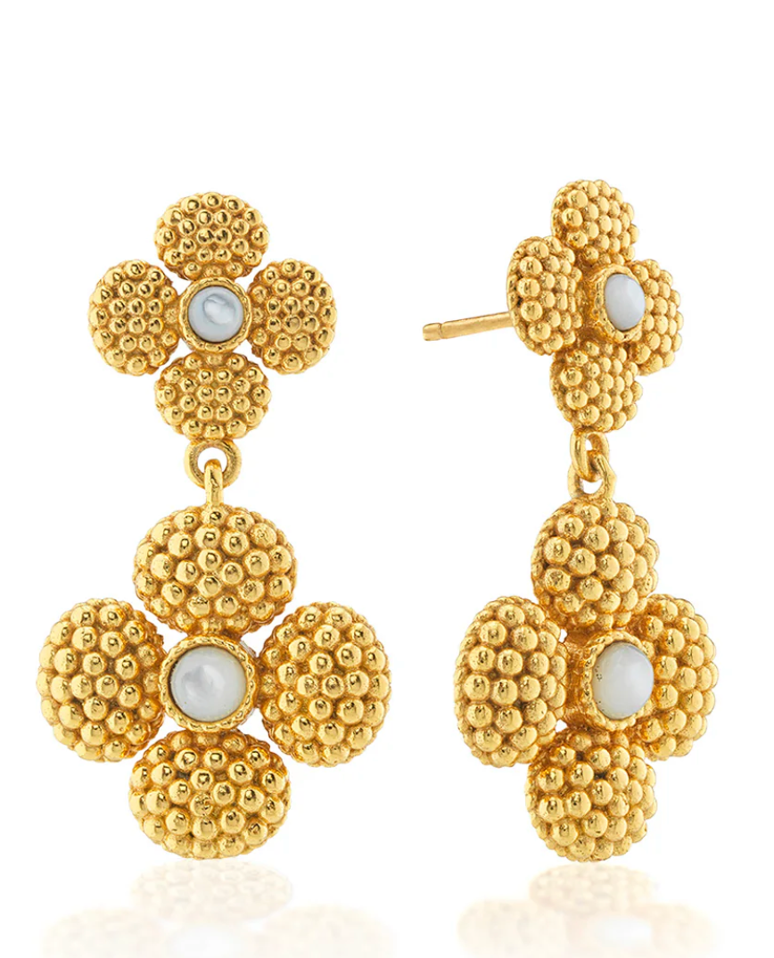 Capucine De Wulf BERRY Clover Convertible Duo Earrings - MOP